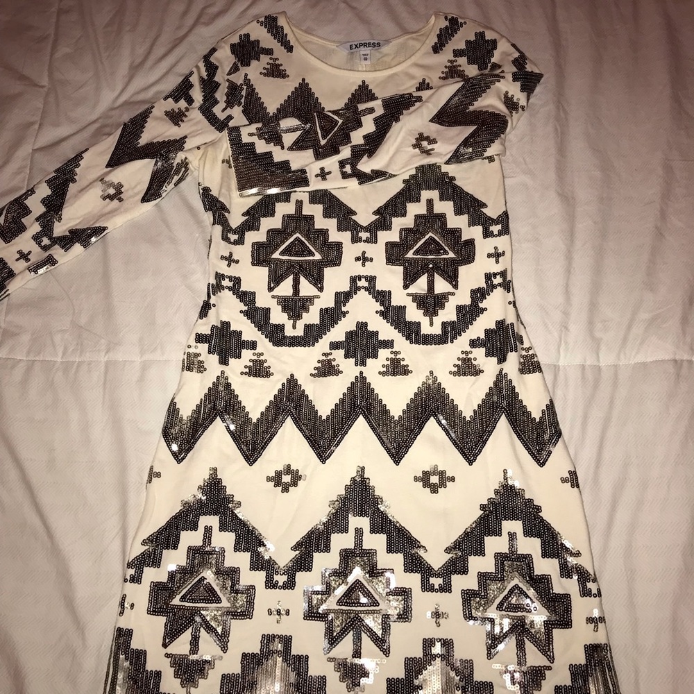 Express Long Sleeve Sequin Dress
